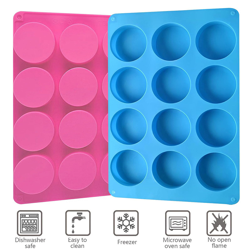 Round Silicone Molds 12-Cavity - Natural Making Soap บทวิจารณ์และราคา