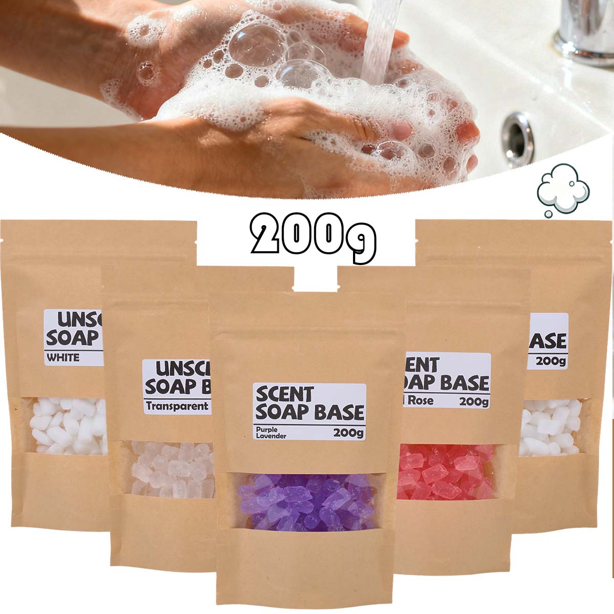 200g Scented Soap Base Glyceri - Soap Making Material Wholesale บทวิจารณ์และราคา