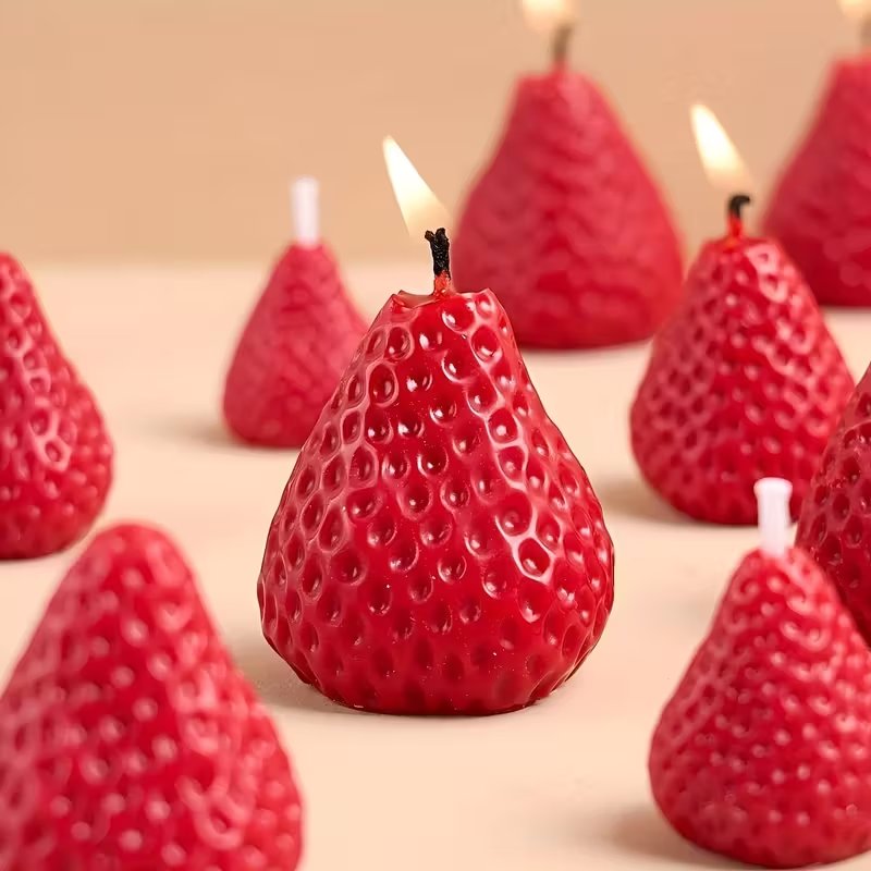 Strawberry Silicone Candle Mol - Natural Making Soap บทวิจารณ์และราคา