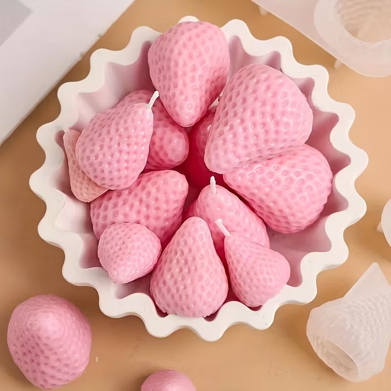 Strawberry Silicone Candle Mol - Natural Making Soap บทวิจารณ์และราคา