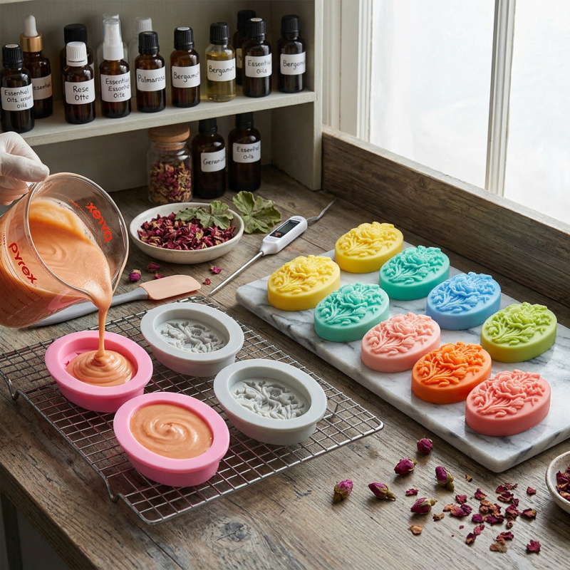 4 Silicone mold with flower sh - Natural Making Soap บทวิจารณ์และราคา