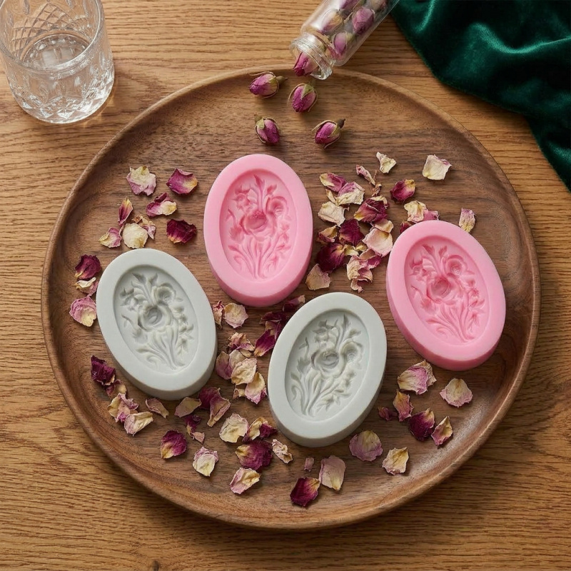 4 Silicone mold with flower sh - Natural Making Soap บทวิจารณ์และราคา